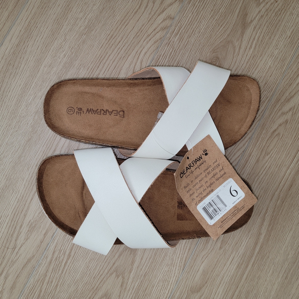 Bearpaw Women's White Sandals Sz 6